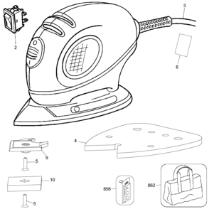 Default Diagram and Parts List for 7434AH Type 1 Black and Decker Sander Polisher